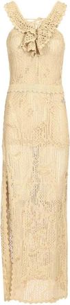 Isabel Marant Ornella Dress - Dames - Maxi kleedjes - Beige - 2XS - Katoen - Kleedjes