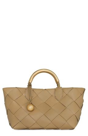 Rebecca Minkoff Mini Frankie Woven Leather Tote in Sesame at Nordstrom