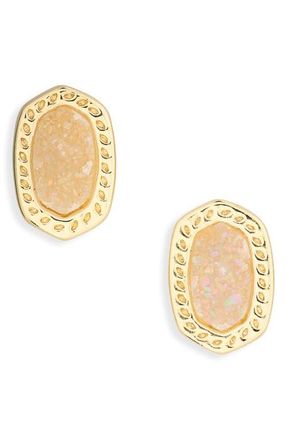 Kendra Scott Ellie Mini Stud Earrings in Gold Iridescent Drusy at Nordstrom