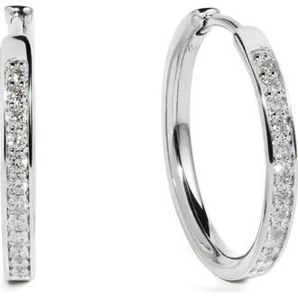 Monica Vinader Essential Lab Grown Diamond Hoop Earrings in Sterling Silver /Diamond at Nordstrom