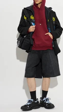 Balenciaga Hoodie, Mens, Burgundy