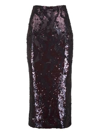 Veronica Beard Koa sequin midi skirt - women - Polyester/Elastane - 6 - Red