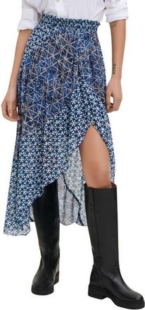 Maje Jartrani Print Split Skirt in Indigo at Nordstrom, Size 40