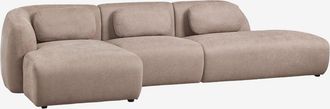 Sklum Sof&aacute; Modular Chaise Longue Izquierdo De 3 Piezas Con Div&aacute;n Derecho En Chenilla Coquette Sklum