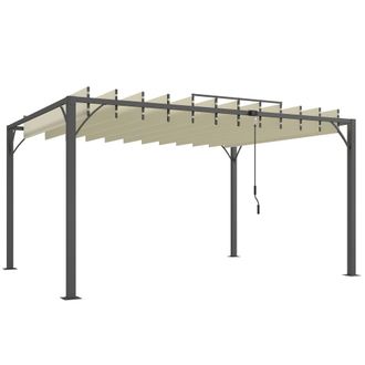 OUTSUNNY P&eacute;rgola 390x295x213 cm crema