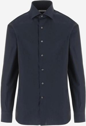 Alessandro Gherardi Overhemden, Heren, Blauw, 4Xl, Katoen, Katoenmix Overhemd