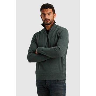 Cast Iron trui met ingebreid patroon donkergroen