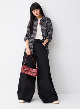 Twik Womens Checkered loose flannel shirt