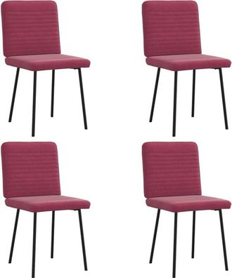 vidaXL Vidaxl - Sillas De Comedor 4 Unidades Terciopelo Rojo Tinto