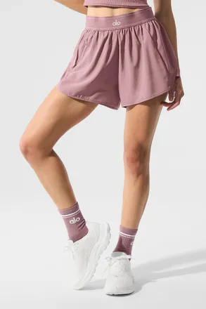 Alo | Match Point Short in Smoky Quartz Brown, Size: Small