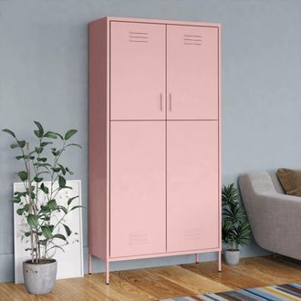 vidaXL Armario De Acero Rosa 90x50x180 Cm Vidaxl