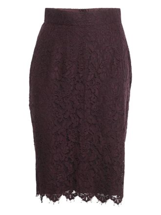 Dolce & Gabbana lace-detail midi skirt - Purple