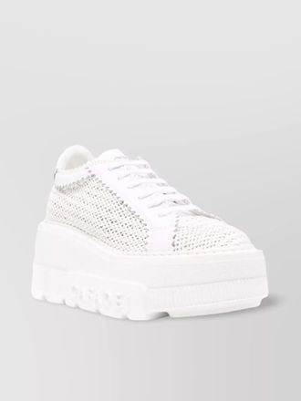 Casadei leather platform low-top sneakers