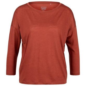 Stoic MerinoChill MMXX. G&ouml;teborg 3/4 Crew Merinoshirt f&uuml;r Damen | rot