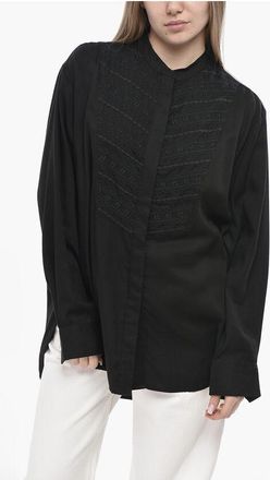 Isabel Marant ETOILE Embroidered Blouse BRITTEN With Mandarin Collar size 46