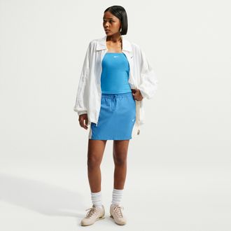 Nike Womens Nike Sportswear Mid-Rise Mini Skirt in Blue | IF0556-435