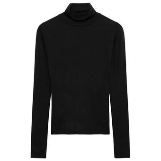 Knowledge Cotton Apparel Wool L/S Roll Neck Wollpullover für Damen | schwarz