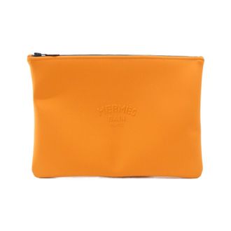 Herm&egrave;s Orange Polyamide Elastane Pouch (Pre-Owned)