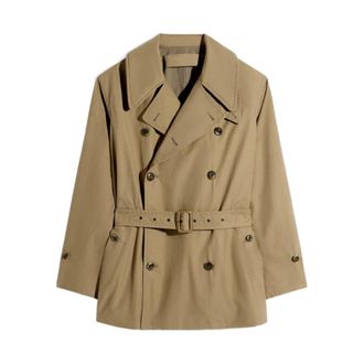 Christophe Lemaire Double-Breasted Belted Trench - female - Lemaire - Trench Coats - Beige - S - Coats