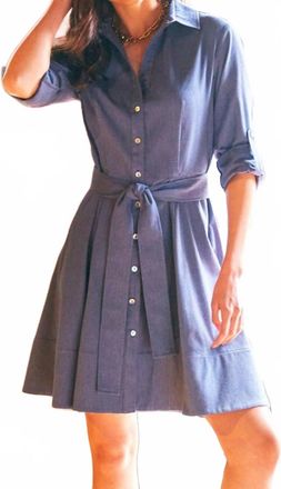 Finley Short Laine Mini Dress In Dark Denim