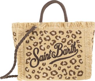 MC2 Saint Barth Bolso tote de playa con efecto de paja y estampado animal de Mc2 Saint Barth