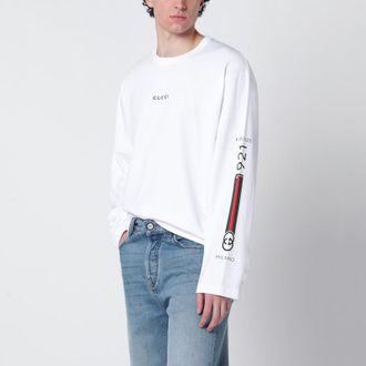 Gucci White long-sleeve T-shirt with logo