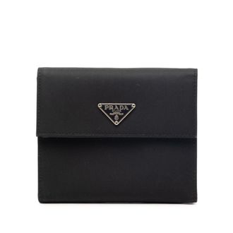 Prada Black Nylon Leather Wallet (Tri-Fold) (Pre-Owned)