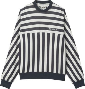 Sunnei x Biffi gestreepte sweater met ronde hals - Blauw