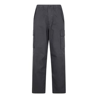 Burberry Straight Trousers, male, Black, Size: XL Cotton Cargo Trousers