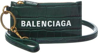 Balenciaga Croc-Embossed Leather Card Holder