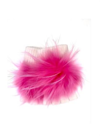 Linda Richards Womens Pom Handwarmer In Bubble Gum Pink