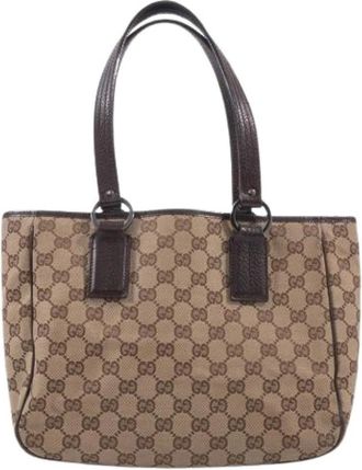 Gucci Pre-owned Tote Bags, female, Brown, Size: ONE SIZE Pre-owned GG Canvas Tote bag