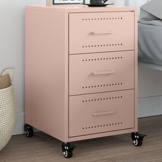 Berkfield Home Bedside Cabinet Pink 36x39x59 cm Steel | Size: 36 x 39 x 59 cm