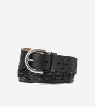 Cole Haan Womens Laced Harness Belt - Black Size Medium