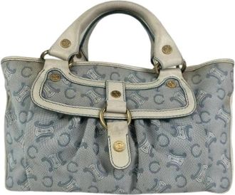 Celine Pre-owned Vintage Katoenen Handtas - Dames - Vintage Handtas - Blauw - ONE Size - Katoen - Vintage