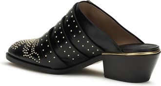 Chlo&eacute; Womens Leather Mules Susan Black Calf Sandal