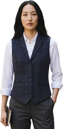 TruClothing Dames marineblauw op maat gemaakte tweed vest formeel vest - TPSTZ-7