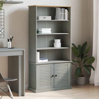 vidaXL Vidaxl - Librer&iacute;a Vigo Madera Maciza De Pino Gris 85x35x170 Cm