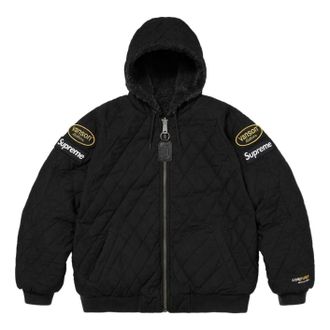 SUPREME FW26 x Vanson Leathers Reversible Quilted Hooded Jacket Black SUP-FW26-086-BLK