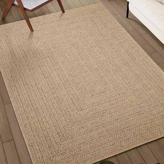 Berkfield Home Rug ZIZUR 200x200 cm Jute Look Indoor & Outdoor in Tan | Size: Medium