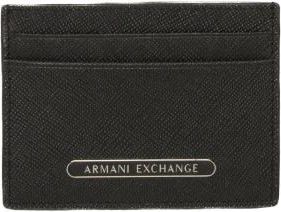 A|X Armani Exchange Saffiano Kaarthouder - Heren - Portefeuilles - Zwart - ONE Size - Leer - Accessoires