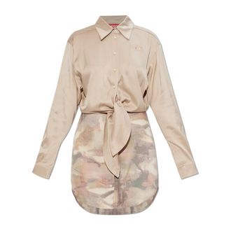 Diesel Shirt Dresses, female, Beige, Size: 3XS D-Elta-Mini Dress