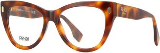 Fendi Ladies Black Square Eyeglass Frames FE50086I 053