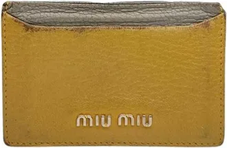 Miu Miu Pre-owned Wallets, female, Yellow, Size: ONE SIZE Pre-owned Leather Wallet