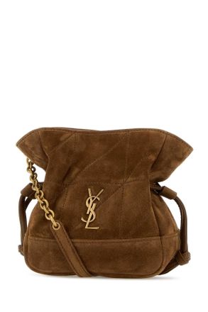 Saint Laurent Womens Brown Suede Mini Jamie Bucket Bag Orangecaramelcogn Borse A Secchiello