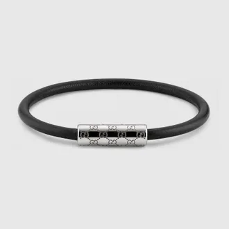 Gucci Bracelet With GG Detail Leather