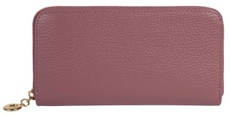 Cluty Geldb&ouml;rse CLUTY, Damen, rosa, Leder, leicht gl&auml;nzend, unifarben, Kleinlederwaren Geldb&ouml;rse, echt Leder, Made in Italy