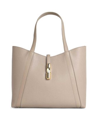 Furla Shopping Goccia Linen Leather Bag