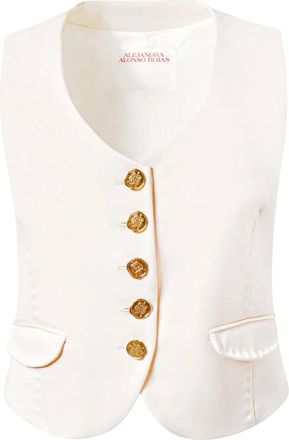 Alejandra Alonso Rojas Gilet in lana con scollo a V - Toni neutri