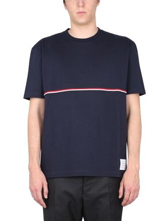 Thom Browne RWB-Detail Cotton T-Shirt - Blue